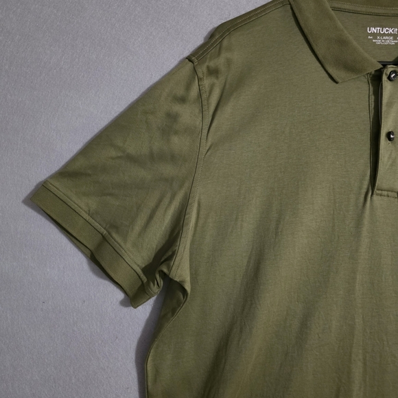 Untuckit Mens Green Damaschino Polo Wrinkle Free Size XL - Picture 6 of 9